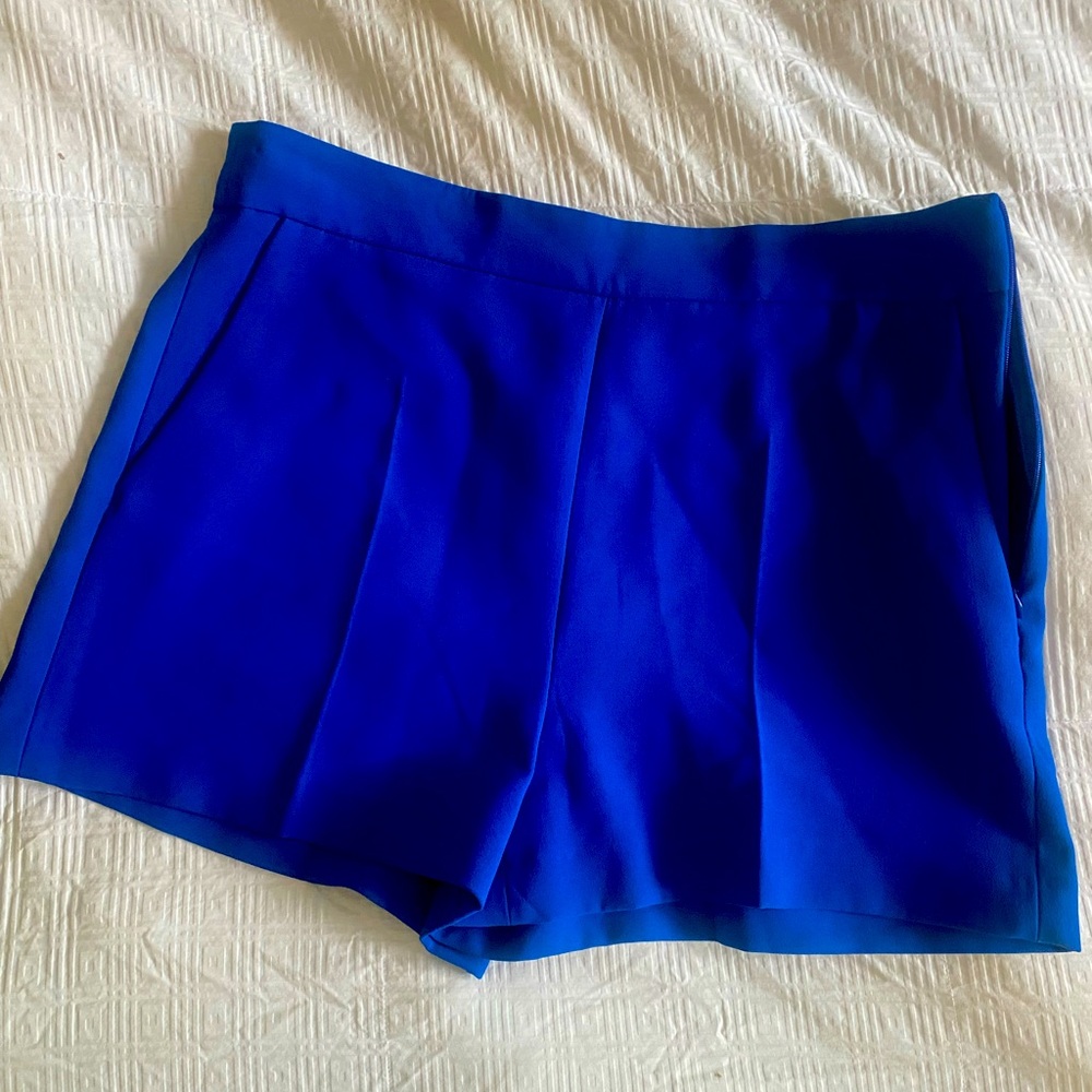 Women’s Blue Zara Dress Shorts Size L NWT